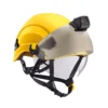 Kask ochronny Petzl Vertex żółty z osłoną twarzy i latarką czołową