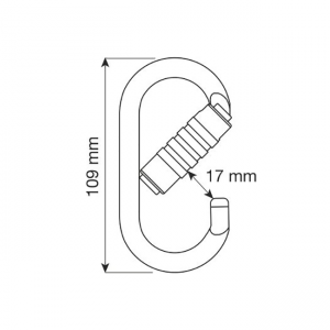 Wymiary karabinka CAMP - stalowy owalny oval pro 3lock