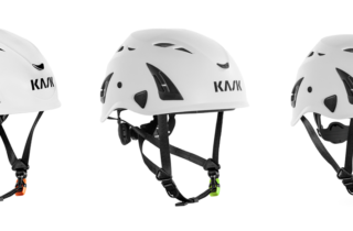 3 białe kaski marki KASK - modele z serii superplasma