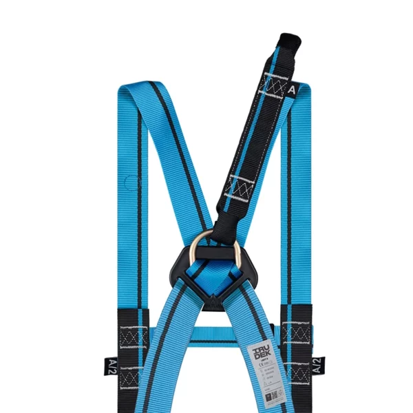 Tylny punkt zaczepowy A uprzęży Irudek Light 2 z taśmami w kolorze niebiesko-czarnym
