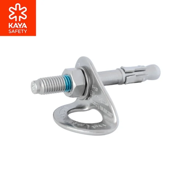 Plakietka asekuracyjna Kaya Safety F-20 A z kotwą nierdzewną o średnicy 12 mm.