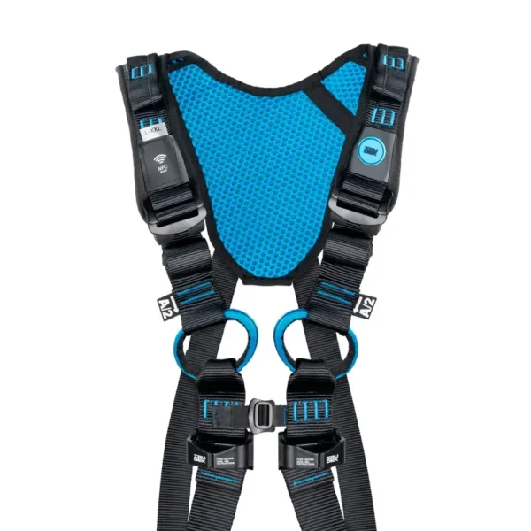 Innowacyjna konstrukcja nogawek szelek bezpieczeństwa Irudek Wind 1 z siatką i automatycznymi klamrami