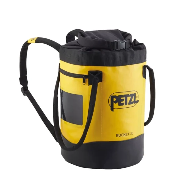 Worek transportowy Petzl BUCKET 30 – praktyczny model w kolorze żółtym do lin i sprzętu.