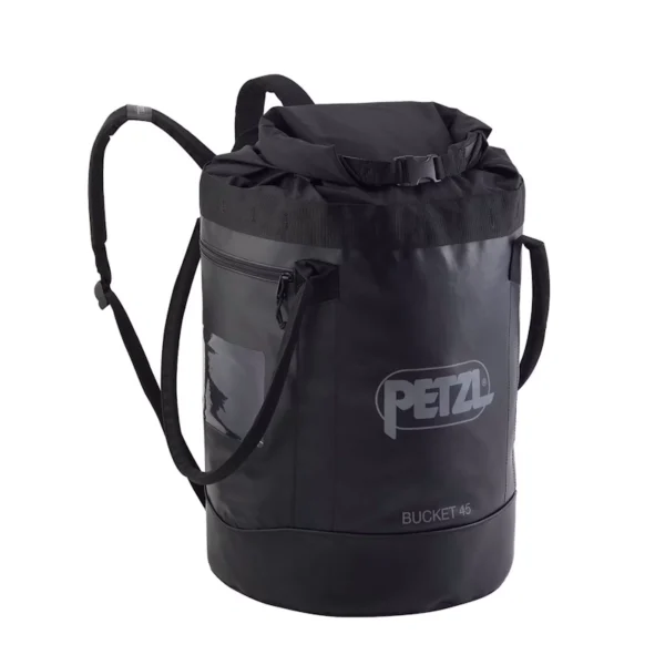 Czarny worek transportowy Petzl BUCKET 45 na linę