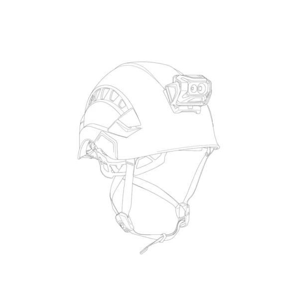 Schemat montażu płytki Petzl do latarki czołowej na kasku VERTEX lub STRATO