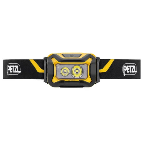 Latarka czołowa Petzl Aria 2 w kolorze żółto-czarnym, moc 450 lumenów