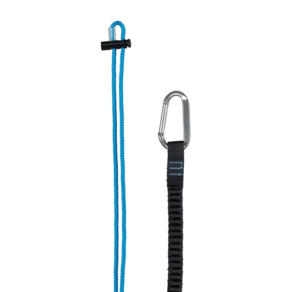 Linka narzędziowa Irudek PRS1 z elastyczną lonżą i aluminiowym karabinkiem.