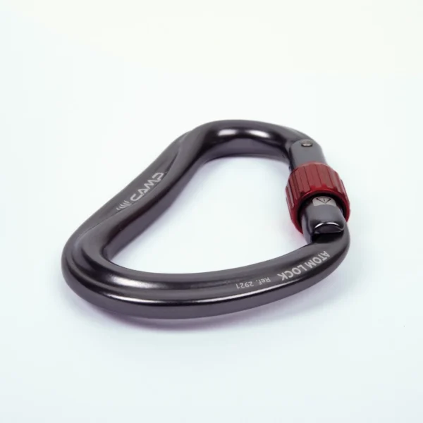 Karabinek aluminiowy HMS CAMP Atom Lock z automatyczną blokadą zamka, kolor gun metal