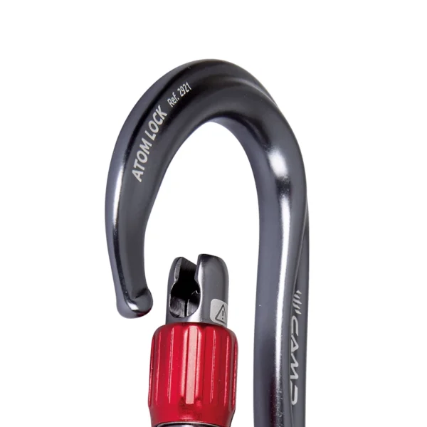 Detal ramienia zamka karabinka aluminiowego HMS CAMP Atom Lock