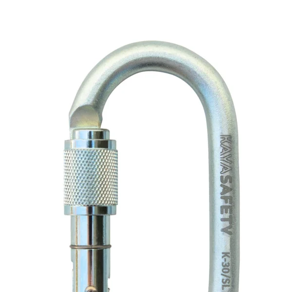 Karabinek stalowy owalny Kaya Safety K30 SL z zakręcanym zamkiem do systemów asekuracyjnych