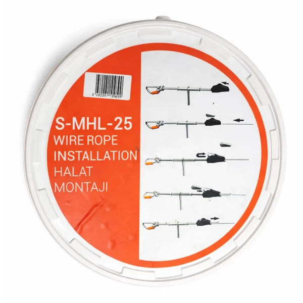 Pokrywa wiadra transportowego Kaya Safety S-MHL-25 – instrukcja montażu liny stalowej